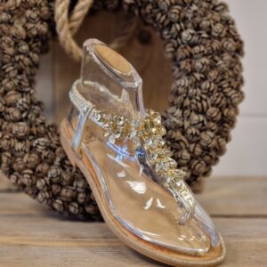 Slipper goud steen