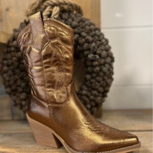 Metallic brons rosé cowboylaars