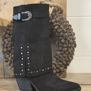 Cowboylaars sleeve studjes zwart
