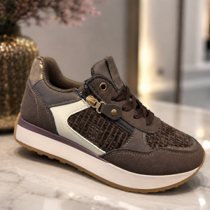 Sneaker rits bruin